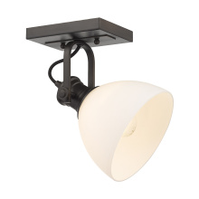 Golden 3118-1SF RBZ-OP - Yep by Golden Lighting Hines 1-light Adjustable Semi-Flush Mount in Rubbed Bronze and Opal Glass
